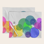 Translucent Rainbow Colored Circles with Sparkles - Multi Colored Placemat Gallery Image 1
