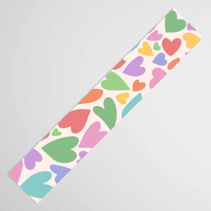 Retro Colorful Hearts Table Runner Gallery Image 3