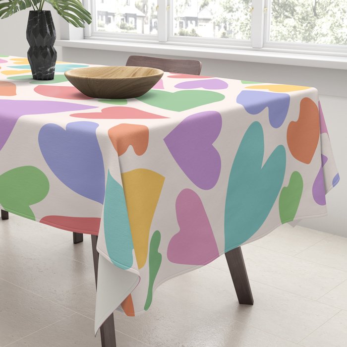 Retro Colorful Hearts Tablecloth Gallery Image 3