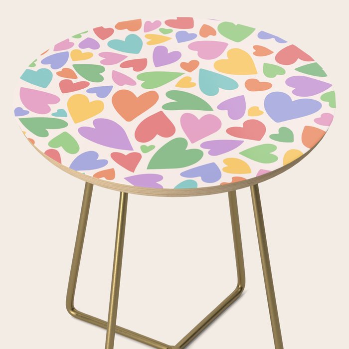 Retro Colorful Hearts Side Table Gallery Image 2