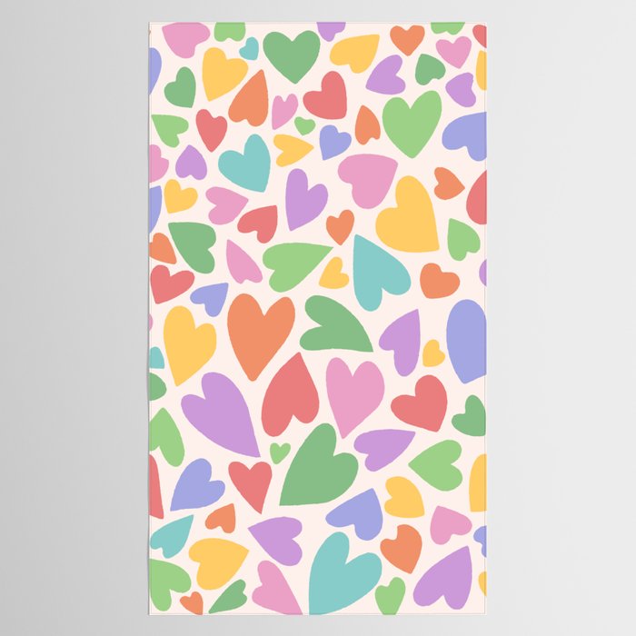 Retro Colorful Hearts Tablecloth Gallery Image 2
