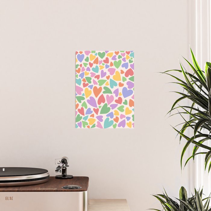 Retro Colorful Hearts Poster Gallery Image 2
