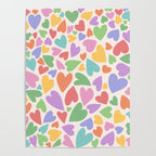 Retro Colorful Hearts Poster Gallery Image 4