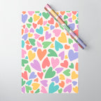 Retro Colorful Hearts Wrapping Paper Gallery Image 1