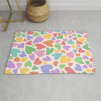 Retro Colorful Hearts Rug Gallery Image 1