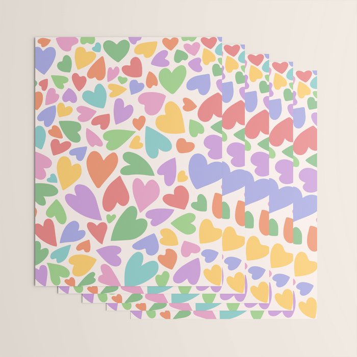 Retro Colorful Hearts Wrapping Paper Gallery Image 3