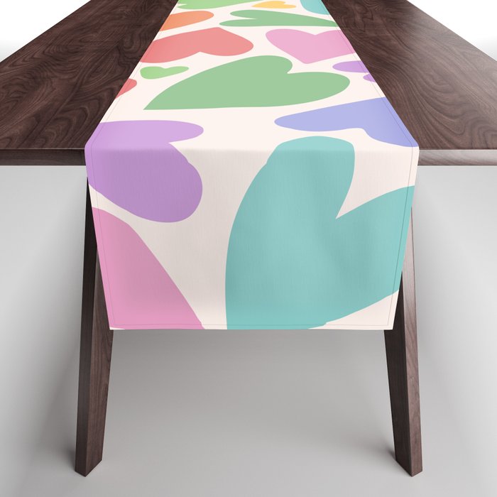 Retro Colorful Hearts Table Runner Gallery Image 1