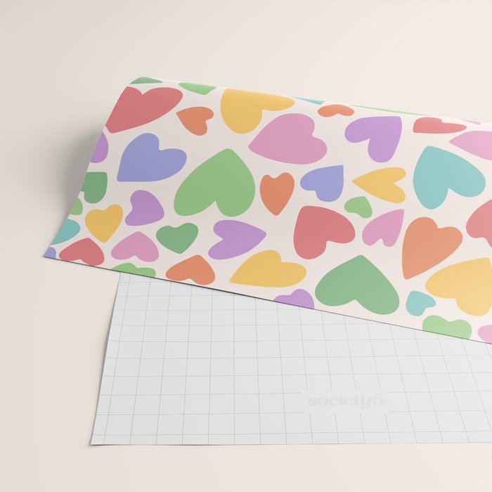 Retro Colorful Hearts Wrapping Paper Gallery Image 2