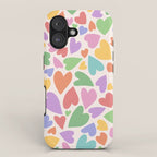 Retro Colorful Hearts iPhone Case Gallery Image 1