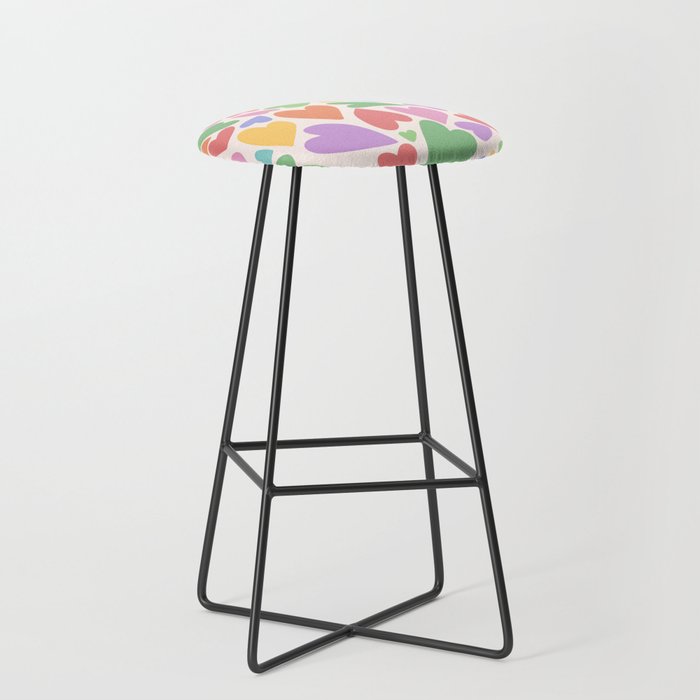 Retro Colorful Hearts Stool Gallery Image 1