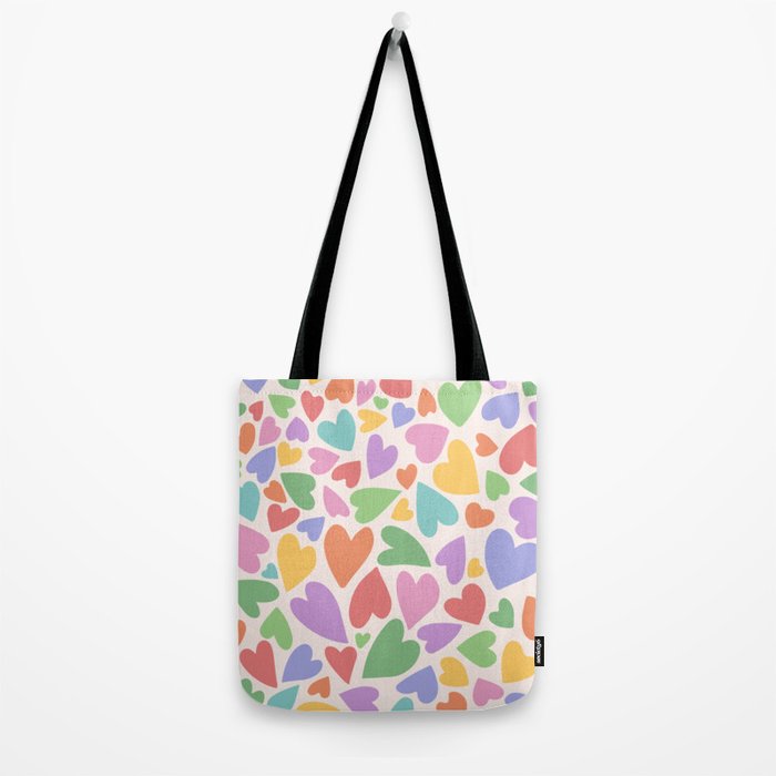 Retro Colorful Hearts Tote Bag Gallery Image 2