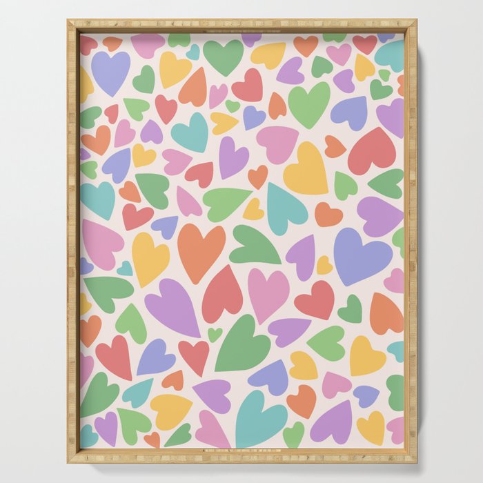 Retro Colorful Hearts Serving Tray Gallery Image 1