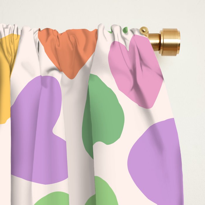Retro Colorful Hearts Window Curtain Gallery Image 2