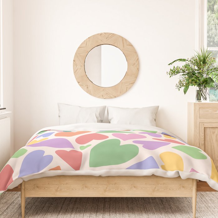 Retro Colorful Hearts Duvet Cover Gallery Image 3