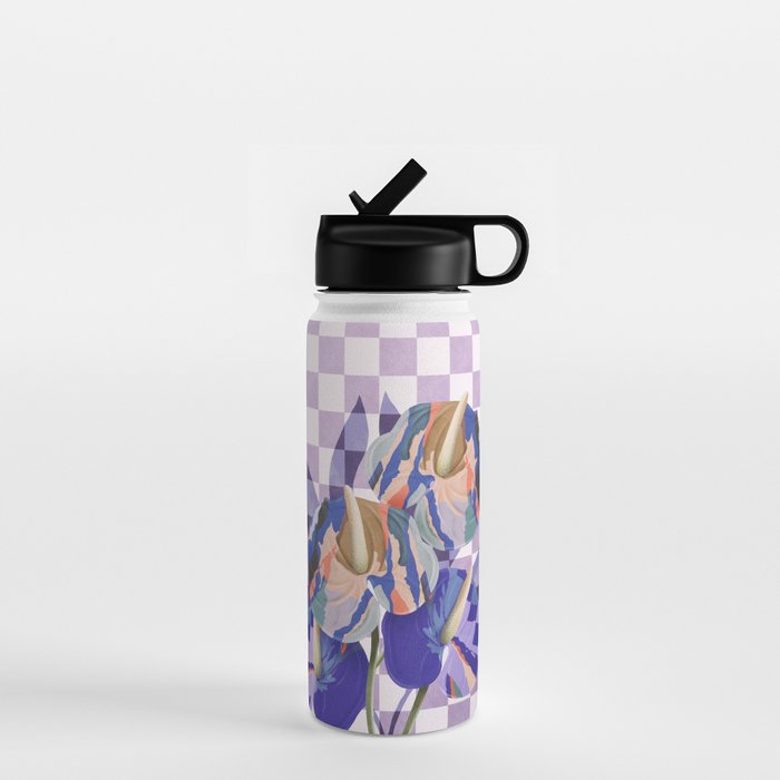 Modern artistic flowery tropical Water Bottle Gallery Image 1