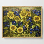 Sunflowers & Blue Irises by Vincent van Gogh Serving Tray Gallery Image 1