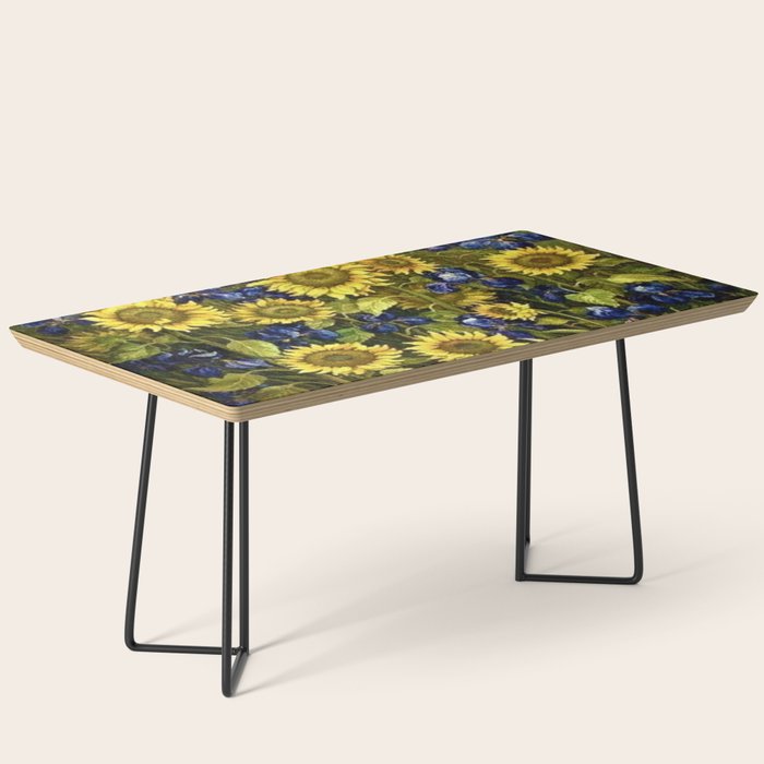 Sunflowers & Blue Irises by Vincent van Gogh Coffee Table Gallery Image 1