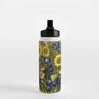Sunflowers & Blue Irises by Vincent van Gogh Water Bottle Gallery Image 2