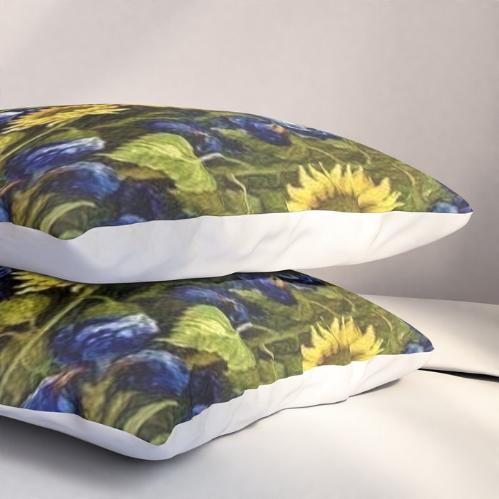 Sunflowers & Blue Irises by Vincent van Gogh Pillow Sham Gallery Image 3
