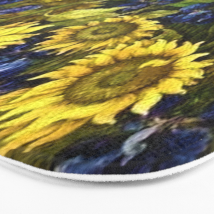 Sunflowers & Blue Irises by Vincent van Gogh Bath Mat Gallery Image 3