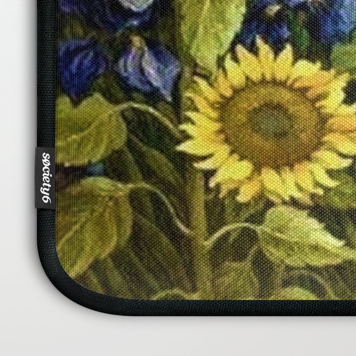 Sunflowers & Blue Irises by Vincent van Gogh Laptop Sleeve Gallery Image 3
