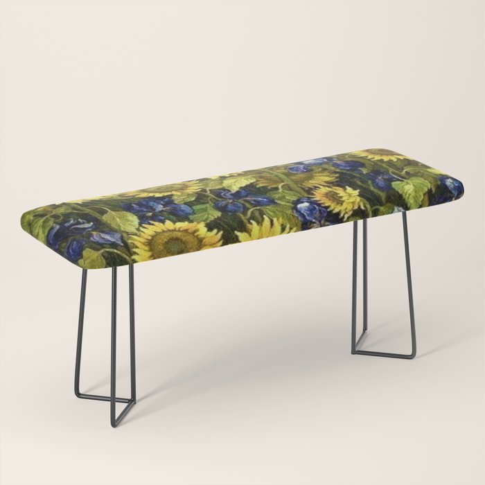 Sunflowers & Blue Irises by Vincent van Gogh Bench Gallery Image 1