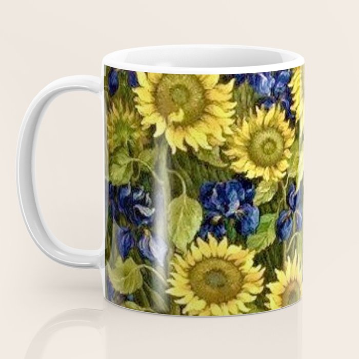 Sunflowers & Blue Irises by Vincent van Gogh Coffee Mug Gallery Image 3