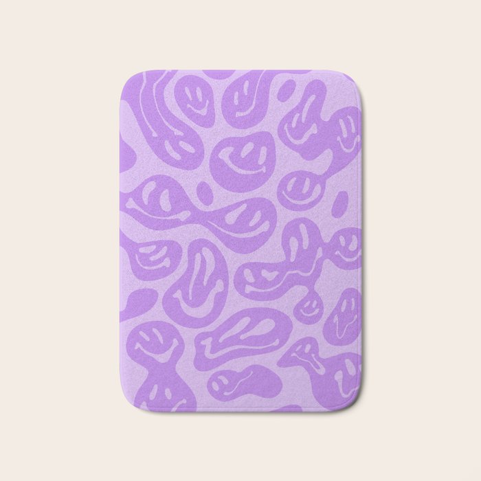 Pastel Purple Dripping Smiley Bath Mat Gallery Image 1