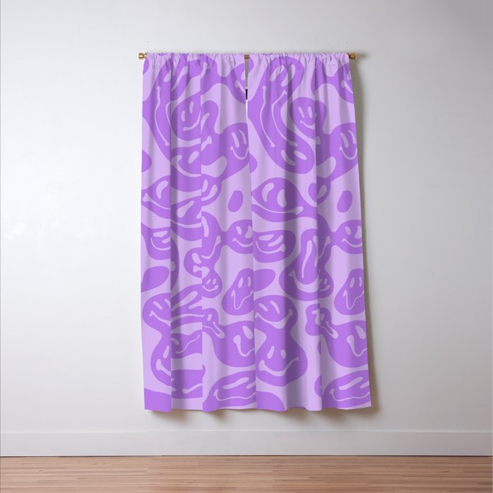Pastel Purple Dripping Smiley Window Curtain Gallery Image 3
