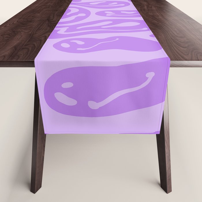 Pastel Purple Dripping Smiley Table Runner Gallery Image 1