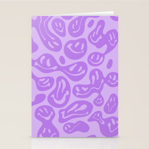 Pastel Purple Dripping Smiley Stationery Card Gallery Image 2