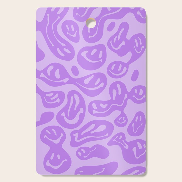 Pastel Purple Dripping Smiley Cutting Board Gallery Image 1