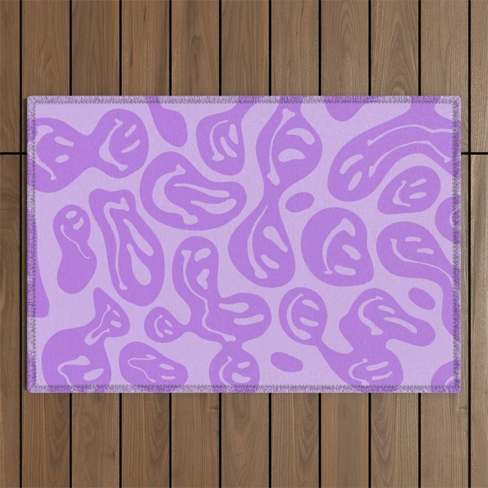 Pastel Purple Dripping Smiley Outdoor Rug Gallery Image 1