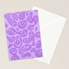 Pastel Purple Dripping Smiley Stationery Card Gallery Image 2