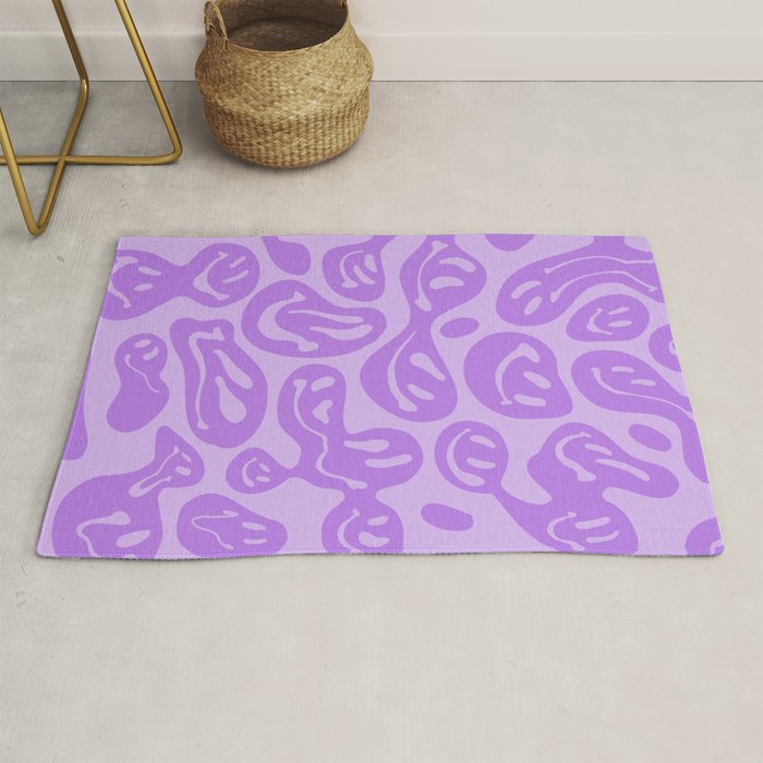 Pastel Purple Dripping Smiley Rug Gallery Image 1