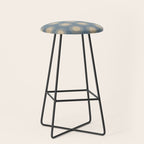 Boho Summer Sun Pattern XVII Blue and Beige Stool Gallery Image 1