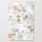 Elegant abstract coral pastel blue modern rustic floral Cutting Board Gallery Image 1