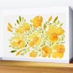 Watercolor California poppies (Quad set, #2) Wall Mural Gallery Image 2