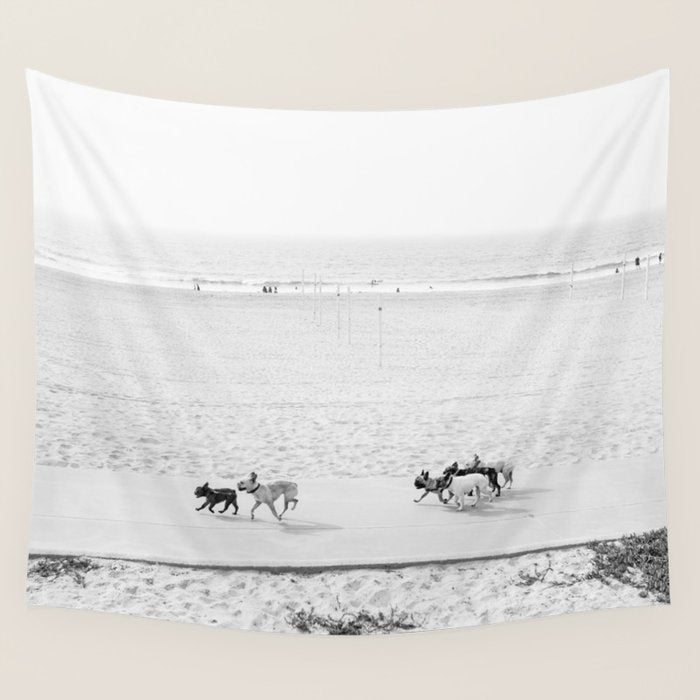 Puppy Traffic, French Bulldogs, Frenchie Art, French Bulldog Gifts Wall Tapestry Gallery Image 4