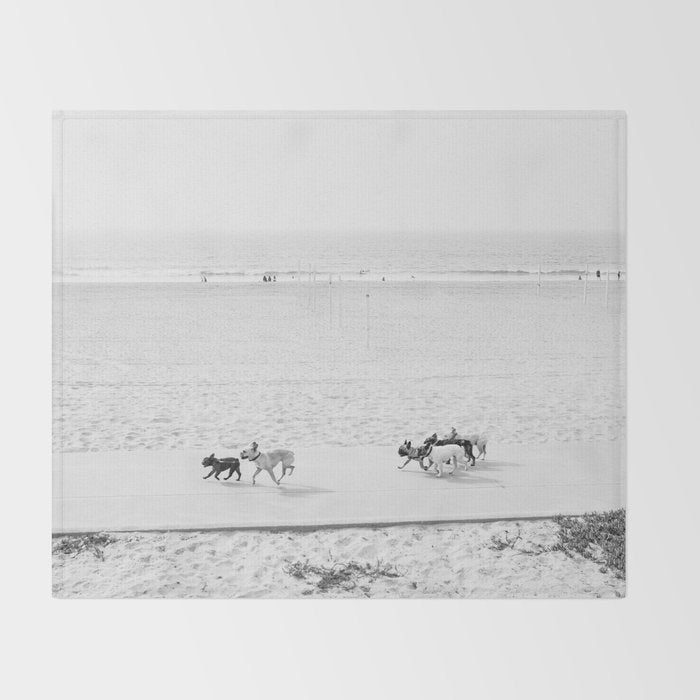 Puppy Traffic, French Bulldogs, Frenchie Art, French Bulldog Gifts Throw Blanket Gallery Image 2