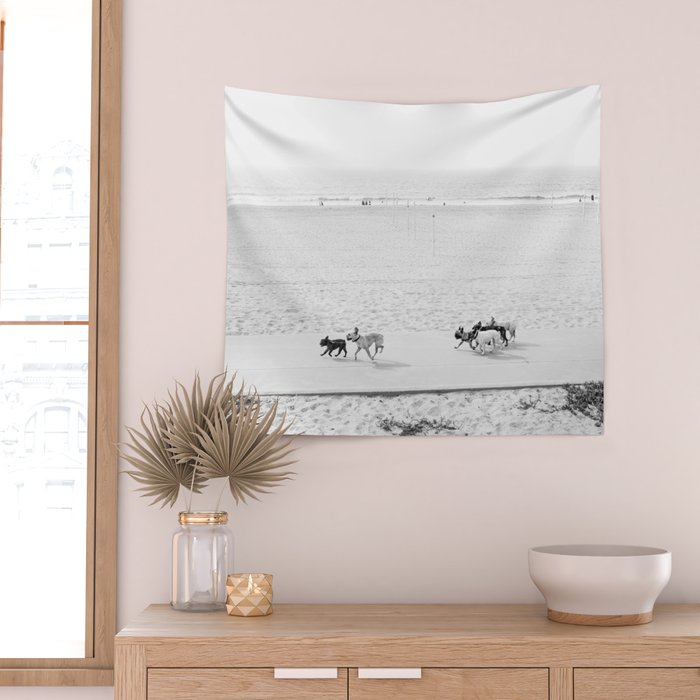 Puppy Traffic, French Bulldogs, Frenchie Art, French Bulldog Gifts Wall Tapestry Gallery Image 2