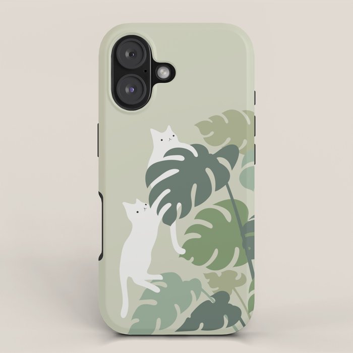 Cat and Plant 42 iPhone Case Gallery Image 1