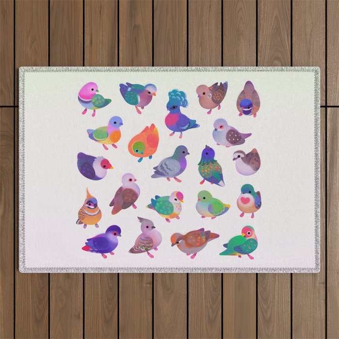 Wild pigeon - light Outdoor Rug Gallery Image 1