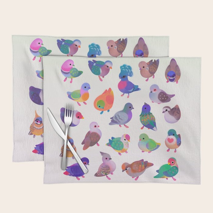 Wild pigeon - light Placemat Gallery Image 1