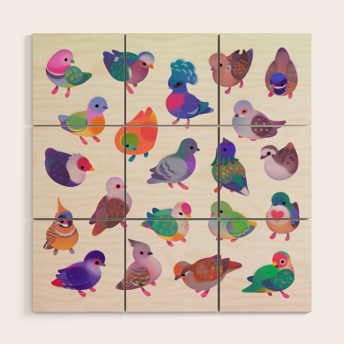Wild pigeon - light Wood Wall Art Gallery Image 1