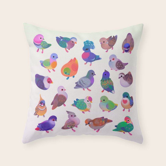 Wild pigeon - light Throw Pillow Gallery Image 6