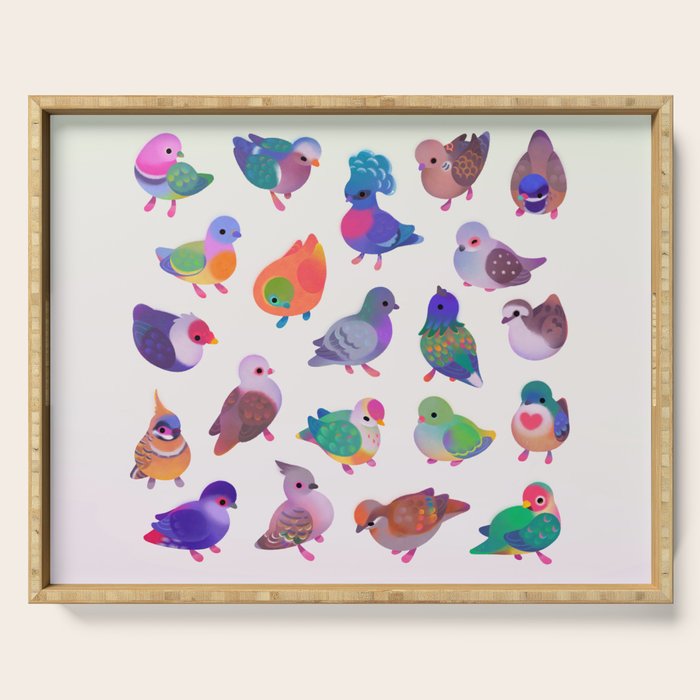 Wild pigeon - light Serving Tray Gallery Image 1