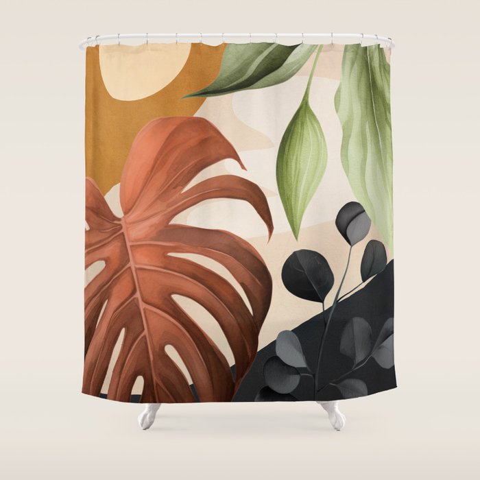 Abstract Tropical Art 20 Shower Curtain Gallery Image 1