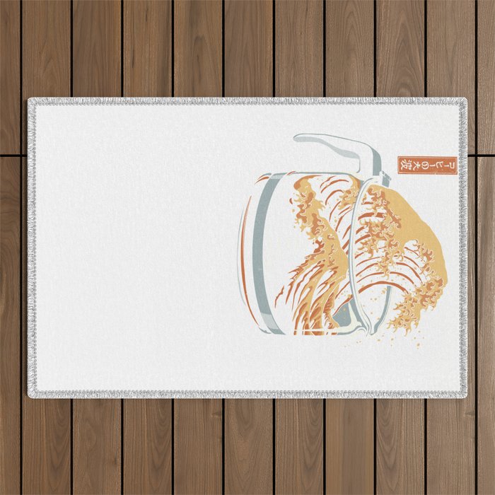 The Great Wave of Coffee Outdoor Rug Gallery Image 1