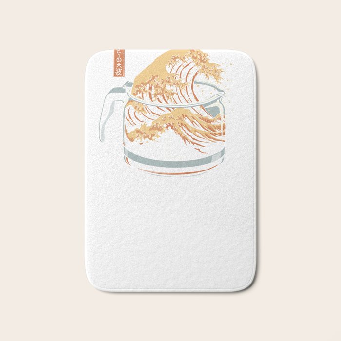 The Great Wave of Coffee Bath Mat Gallery Image 1